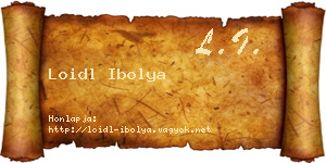 Loidl Ibolya névjegykártya